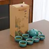 Juego de té Kung Fu de una olla y seis tazas, tetera Xishi, juego en caja de regalo, juego completo de tetera, regalo pequeño para actividades, recuerdo