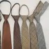 Marrón camello Caqui vintage Color café Cuadros Cremallera Manos libres Perezoso Hombres y mujeres Moderno Corbata