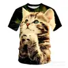 Nueva camiseta neutra de cuello redondo con estampado 3D, informal, transpirable, de manga corta, 2025