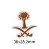 Emblema Nacional Saudita Insígnia Adesivo para Celular Padrão Palmeira e Cimitarra Insígnia de Metal Presente Comemorativo Fonte de Fábrica Transfronteiriça