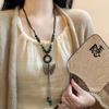 Colar Borboleta Estilo Étnico Boêmio para Mulheres, Design de Nicho Cerâmica Novo Estilo Chinês Retro Acessório de Saia Mamian