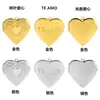 Caja de fotos abierta con forma de corazón de acero inoxidable collar con colgante de acero de titanio marco de fotos con colgante con forma de corazón chapado en oro de 18 quilates