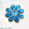 Pegatina de tela con lentejuelas bordadas para disfraz de escenario, pegatina para planchar, parche de flor octogonal, pegatina para bordado de moda, accesorios para sombreros