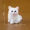 Miniaturas adoráveis de cachorrinhos brancos em uma caixa surpresa, perfeitas como decorações de jardim, acessórios ou pequenos enfeites para o seu carro ou mesa.