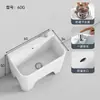 Fregadero Mopero Pequeño para Balcón de Casa, Lavabo para Piso de Baño, Fregadero Mopero Cerámico Alto de Pie, Tamaño Grande