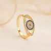 Anillos de la Serie Ojo del Diablo Transfronterizos Europeos y Americanos para Mujer, Modernos, Lujo Ligero, Diseño de Nicho, Personalidad Tendencia, Apertura Versátil