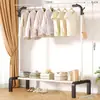 Tendedero para Balcón, Tendedero Plegable para Dormitorio, Colgador Plegable de Doble Barra de Gran Capacidad