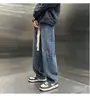 Jeans Retrô Primavera e Outono Masculino Reto Largo Tendência Perna Larga Streetwear Americano Versátil Casual Calça Longa para Homem