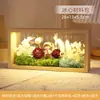 Porta-Retrato com Flores Secas Tridimensional Oco Feito à Mão Porta-Retrato com Flores Preservadas Pacote de Material DIY Acrílico com Luzes Estrutura de Exibição em Madeira Maciça