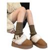 Calcetines de Encaje de Color Sólido para Niña Otoño e Invierno Nuevos Botones Retorcidos Calcetines Apilados para Pantorrilla Estilo Japonés Departamento Universitario JK