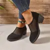 Comercio Transfronterizo2026 Zapatos Malla de Tacón Grueso Estilo Nuevo, Mocasines Transpirables de Malla Veraniegos para Aumentar Altura para Mujer