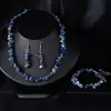 Set de Joyería Boho con Piedras Irregulares para Mujer, Collar, Pulsera y Aretes de Cristales y Piedras Naturales