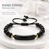 Pulsera de cuentas de piedra natural ojo de tigre y amatista, superventas transfronteriza europea y americana, con colgante largo de moda y correa de muñeca ajustable, venta al por mayor