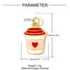 Taza de Café Europea y Americana Hongo Cereza Colgante DIY de Cobre y Circonita Collar con Corazón de Flor para Mujer Accesorios de Joyería para Pulsera