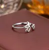 Anillo de Plata de Ley 925 100 Apellidos Familiares Apellido Familiar Anillo para Mujer Nuevo Amor Diseño de Nicho Sentido Anillo de Dedo Abierto Todo-partido Regalo