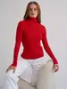 Suéter de cuello alto transfronterizo, camiseta base de punto, prendas de punto de otoño 2026 europeas y americanas para Amazon, suéter de cuello alto para mujer