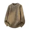 Invierno 2026 Nuevo Suéter de Punto Holgado de Cuello Redondo para Hombre Moda Juvenil Camisa Base Casual