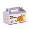 Especializado para Comercio Exterior, Cajas Desechables para Pollo Frito Hechas a Medida para Llevar, Hechas de Cartón Blanco Grueso con Impresión de Logo
