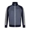 Sudadera Cardigan con Cuello Alto de Lunares para Hombre, Tendencia Primavera y Otoño, Estilo de Marca, Empalme de Cinta, Chaqueta Deportiva Casual de Tres Rayas