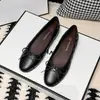 Nuevos Zapatos Planos Casuales Estilo Chanel con Lazo Bloque de Color Piel de Oveja para Mujer, Zapatos de Ballet Planos de Punta Redonda con Patrón de Diamantes