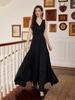 Mono Negro Elegante y Noble 2025, Lujo Accesible Falda Larga de Socialité para Citas, Vestido de Cumpleaños, Vestido de Cena, Culottes
