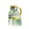 Jarra de água fria para geladeira doméstica, resistente a altas e baixas temperaturas, à prova de explosão, feita de vidro borossilicato alto, grande capacidade, design martelado