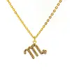 Colar Cruzado Ins Luxo Leve Zircônia Microcravejada Doze Constelações Aço Titânio Feminino Versátil Corrente Clavícula 18K Pronto para Venda
