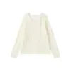 Tricô Respirável com Renda Vazada Estilo Coreano, Decote em V para Homens e Mulheres, Camiseta de Manga Longa de Luxo Leve Europeia e Americana, Tops Casal