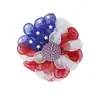 Nueva corona de venta caliente transfronteriza para el Día de la Independencia de EE. UU., corona de malla roja, blanca y azul, accesorios para colgar en la puerta del patio.