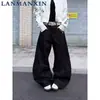 Jeans retro americano con patchwork de salpicaduras de pintura y tres rayas, dobladillo curvo, pantalones anchos holgados unisex, pantalones largos nuevos y elegantes
