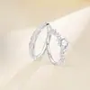 Anillo de Pareja Estrella para Hombres y Mujeres, Anillo Abierto Simple y de Alta Gama, Anillo de Diamante Moderno y Creativo
