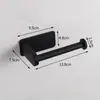 Portarrollos de Papel de Cocina Acero Inoxidable Sin Clavos Sin Taladro Autoadhesivo Montado en Pared Metal Negro Baño Americano Portarrollos de Papel