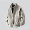 Chaqueta de cuero PU mate esmerilado para hombre y mujer, primavera y otoño, estilo retro americano, cuello alto, corte holgado, chaqueta de cuero Maillard para parejas