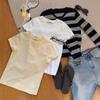 ¡Estilo Fino como el Papel! 2026 Nuevo Modelo Trece Líneas Marca R*S Calidad Cuello Redondo Casual Manga Corta Hombro Normal Camiseta para Mujer