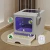 Caja de arena grande completamente cerrada para gatos con cajones plegables, función desodorante, inodoro para gatos, super grande, a prueba de salpicaduras, accesorios para gatos.