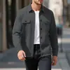 Chaqueta cárdigan lisa casual para hombre, chaqueta de trabajo a cuadros para primavera y otoño talla europea, chaqueta para hombre transfronteriza