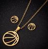 Moda Nuevos aretes de copo de nieve collar traje de joyería traje de joyería con forma de corazón de amor de oro de 18K juego de dos piezas de comercio exterior