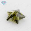 Anel de pentagrama de zircônia AAA Huagang gem cor da superfície zircônia artificial CZ gem Hao pedra verde oliva