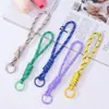 Cordão Colorido de Renda para Celular Tira de Pulso Anti-perda Trançada Artesanal Criativa Pingente Chaveiro de Miçangas Perler Dopamina