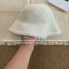 Chapéu de Pescador Vintage Desgastado Lavado com Borda Desfiada para Mulheres, Versátil e Respirável, Chapéu Bucket para Cobertura Facial Primavera e Verão, Chapéu Cloche de Tricô com Proteção Solar