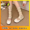 Sapatilha Mary Jane Estilo Doce com Laço 2026 Sapatos Baixos de Verão com Tira Única, Versátil com Saias, Sapatos de Couro Delicados
