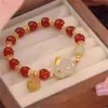 Pulsera de Laurel de la Luna de Mediados de Otoño con Conejo de Jade para Mujer, Nuevo Diseño para el Año del Zodiaco, Pulsera con Encanto de Perla Verde, Regalo de Cumpleaños para el Día de la Diosa