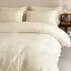Juego de Ropa de Cama Jacquard de Algodón Puro de Lujo Ligero de Cuatro Piezas Funda de Edredón Ultra Suave de Algodón Puro Sábana Bajera Juego de Tres Piezas Faldón de Cama Suministros