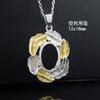Variedad de colgantes de moda simples portafotos vacíos de plata S925 DIY con soporte incrustado hojas de tigre tigre verde amarillo oro blanco