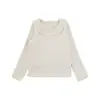 Camiseta de Manga Larga con Cuello Fruncido para Niña Wulibu Yi, Camiseta Básica Dulce Estilo Coreano, Nuevo Conjunto de Otoño 2026 para Niñas Pequeñas