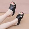 Moda de Verano Zapatos de Mujer Pantuflas de Tacón Alto Suaves y Elegantes PVC Zapatos de Madre Accesorios de Flores Pantuflas de Cuña para Mujer
