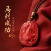 Colgante de Fortuna de Cinabrio Crudo, Arena Dorada Púrpura, Estilo para Hombres y Mujeres, Amuleto de la Suerte para el Año de Nacimiento, Venta al por Mayor de Collares Colgantes