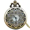 Reloj de Bolsillo Vintage de Bronce con Flor Doble de Ocho Pétalos para Hombres y Mujeres Reloj de Bolsillo de Cuarzo Reloj Grande Colgante Reloj de Regalo Reloj de Bolsillo Simple Creativo