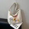 Bolsa Bordada con Toalla de Perro Salchicha Linda de Dibujos Animados para Mujer Nueva de Gran Capacidad con un Solo Hombro Bolsa Tote para Viajes Diarios Bolsa de Compras