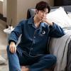 Pijama Sándwich de Algodón Aire para Mujer Otoño e Invierno Algodón Manga Larga Grueso Cálido Tres Capas Acolchado de Algodón Ropa para el Hogar Cubierta